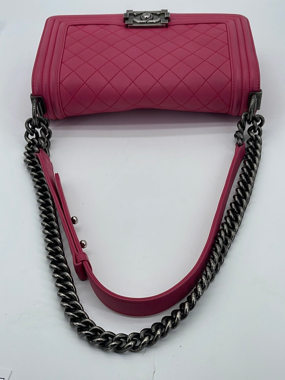 Preloved Chanel Pink Lambskin Medium Boy Flap Bag 19274341 071923 Off