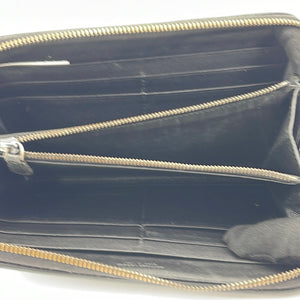 PRELOVED Bottega Veneta Intrecciato Black Leather Woven Zip Wallet BO5331515Z 060923