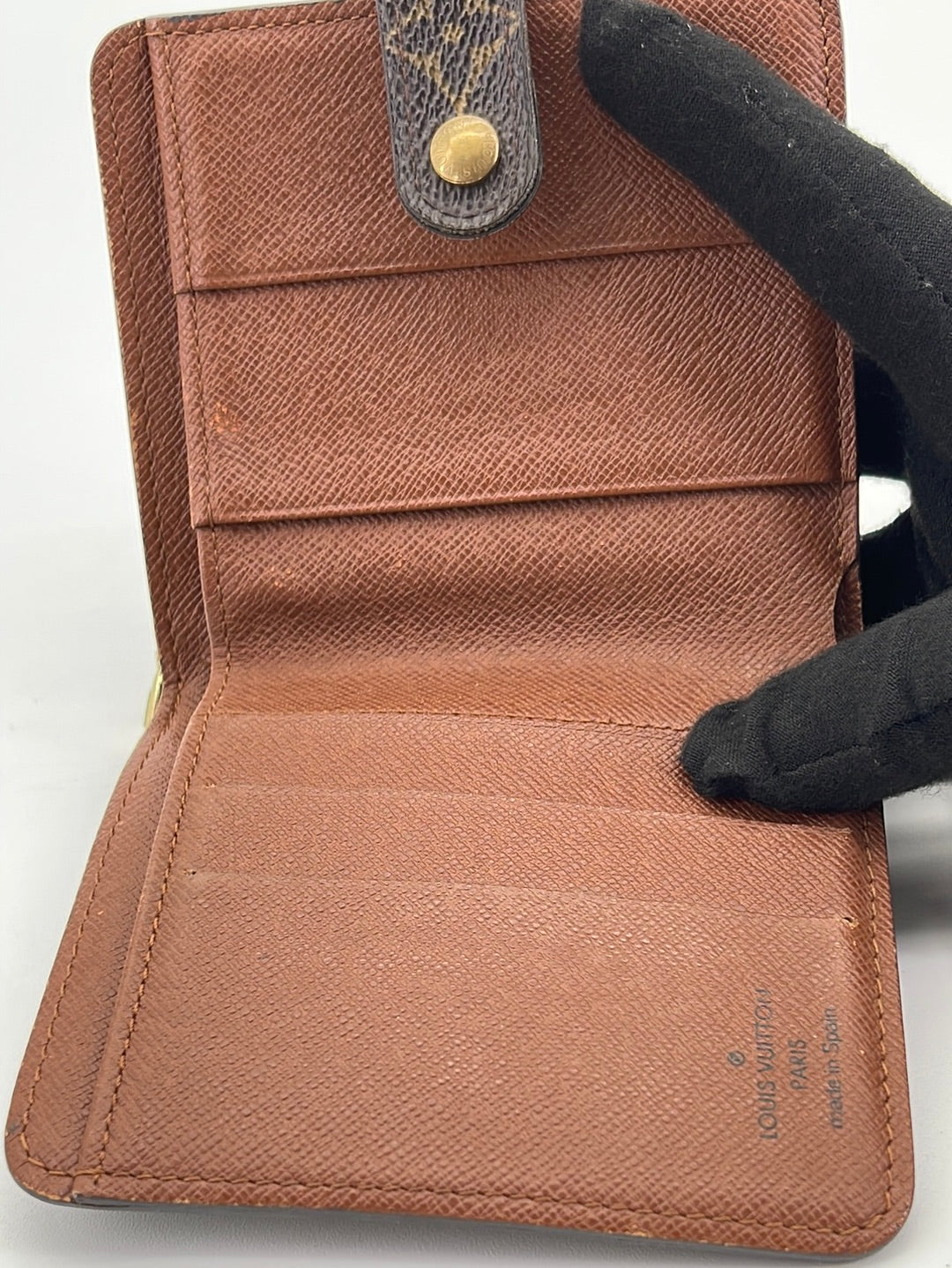 used LOUIS VUITTON Compact zip M61667 Bifold Wallet Monogram PVC brown  12324