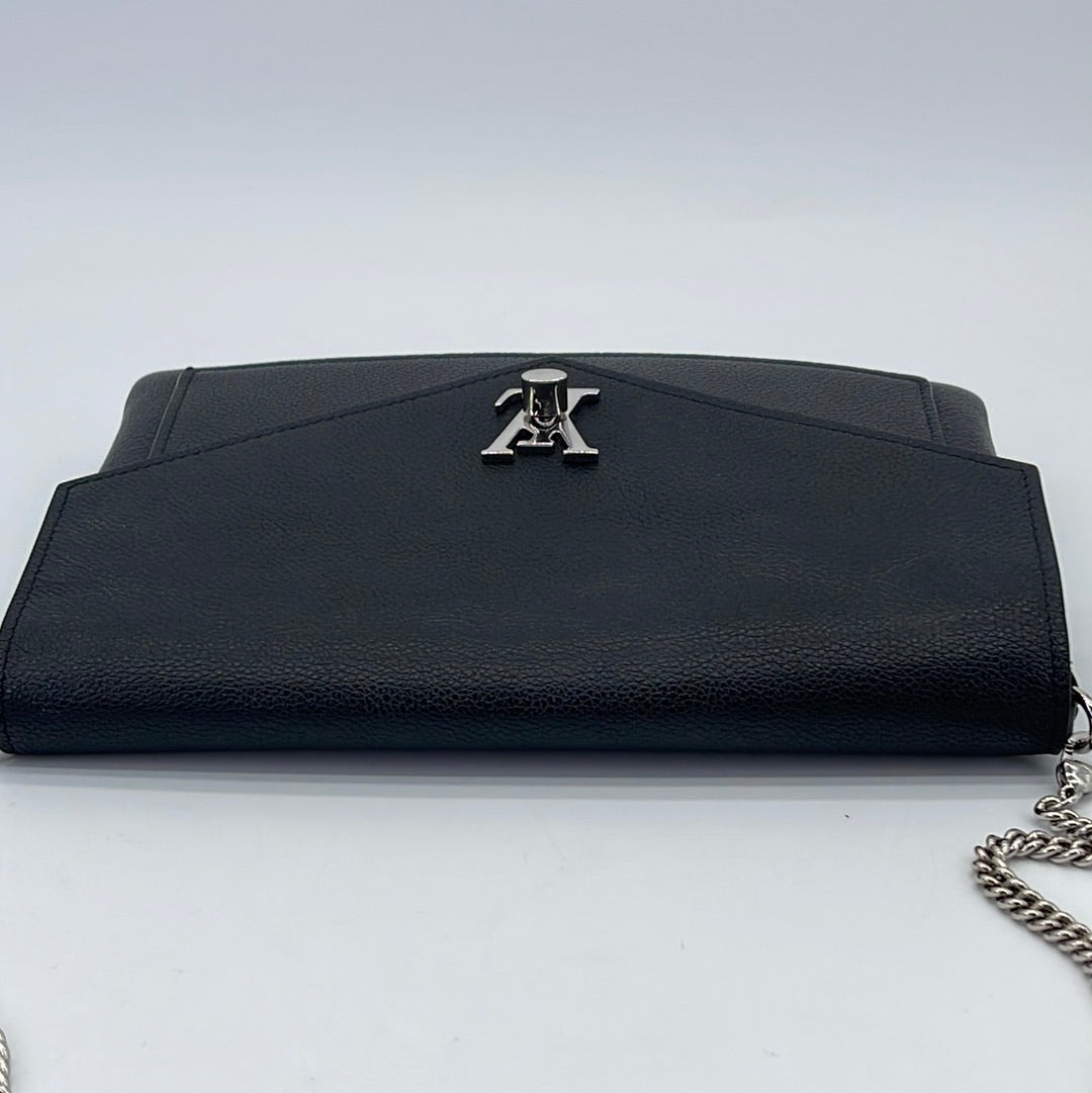 Louis Vuitton, Bags, Louis Vuitton Mylockme Chain Pochette Leather Mini  Black