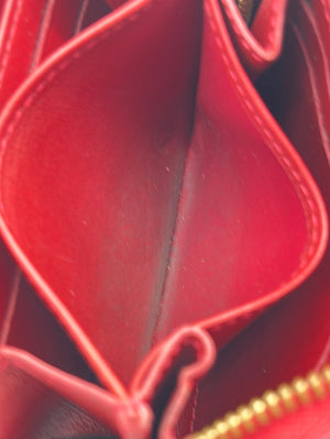 Preloved Louis Vuitton Red Vernis Monogram Mini Zippy Wallet TS3151  062323