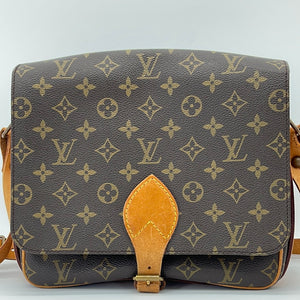 Louis Vuitton Cartouchière GM shoulder bag in brown canvas and brown  leather For Sale at 1stDibs