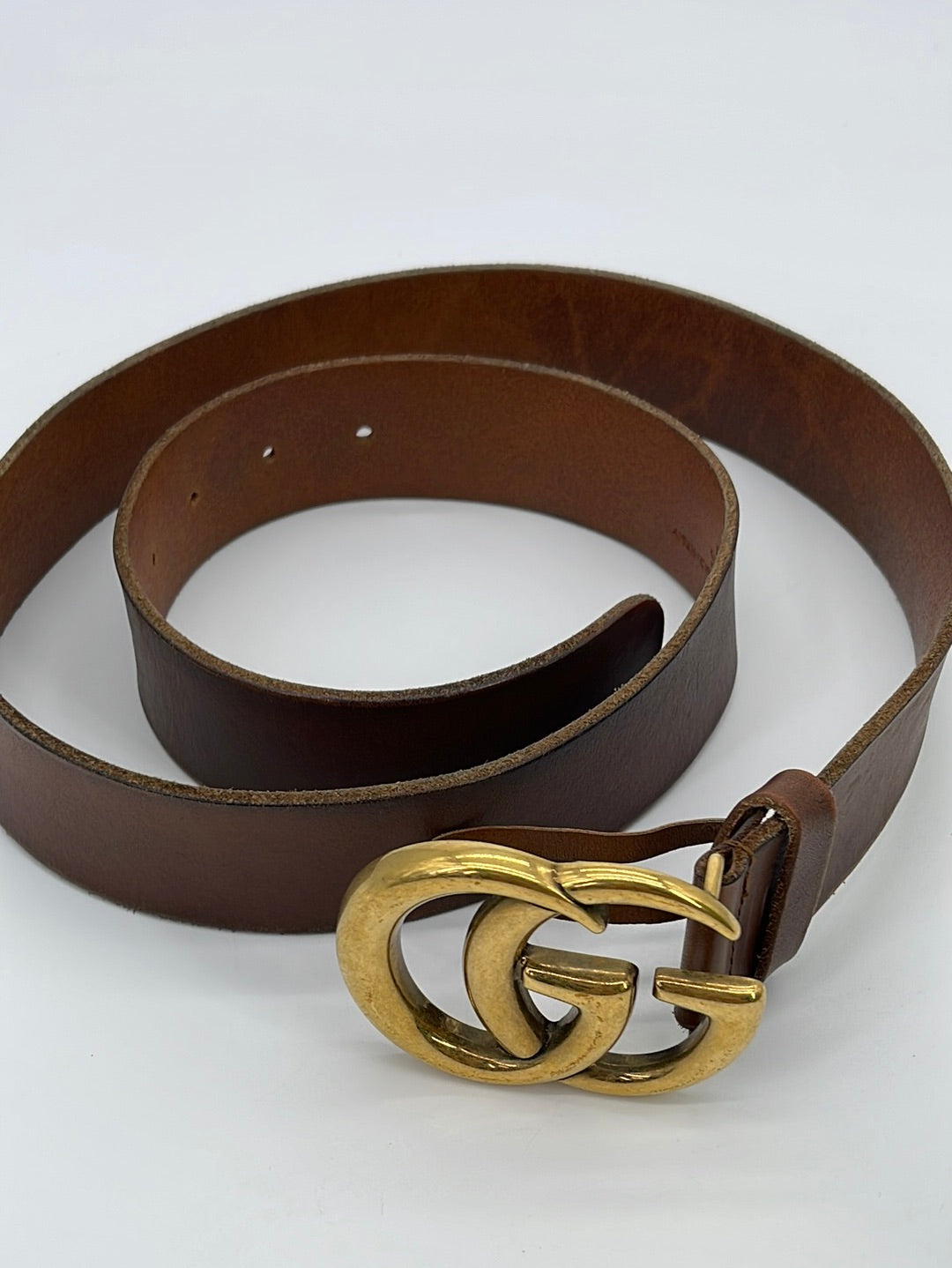 GUCCI Brown Leather Belt Size 110/44 525040 Made In Italy