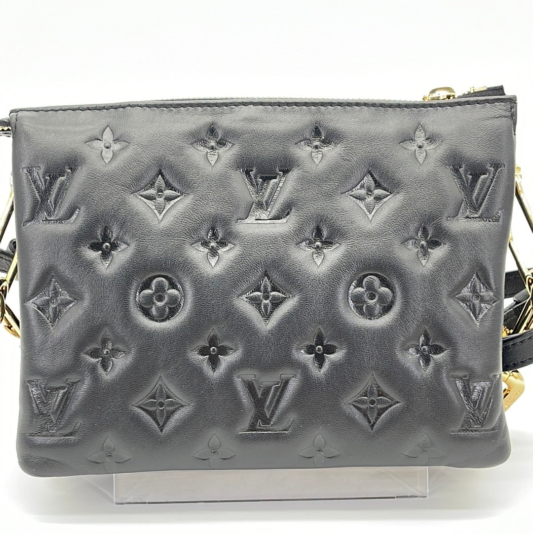 Preloved Louis Vuitton Black Lambskin Monogram Coussin BB 62K4BV7 060523  $200 OFF