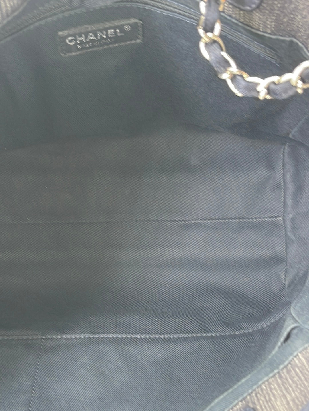 Cambon Chanel Blue 2017 denim Deauville GM tote bag Leather ref.1004532 -  Joli Closet