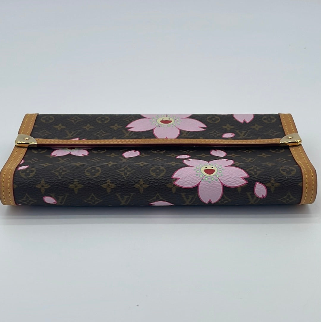 Louis Vuitton×Takashi Murakami Monogram Long Wallet Cherry Blossom