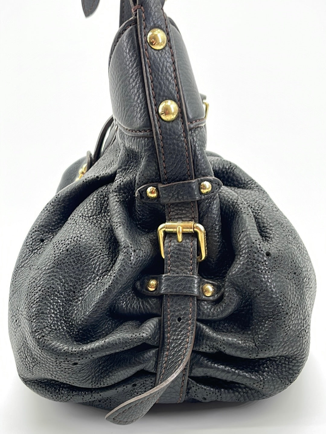 LOUIS VUITTON Leopard Baby Jacquard Canvas Leather Black Handbag #1 Rise-on
