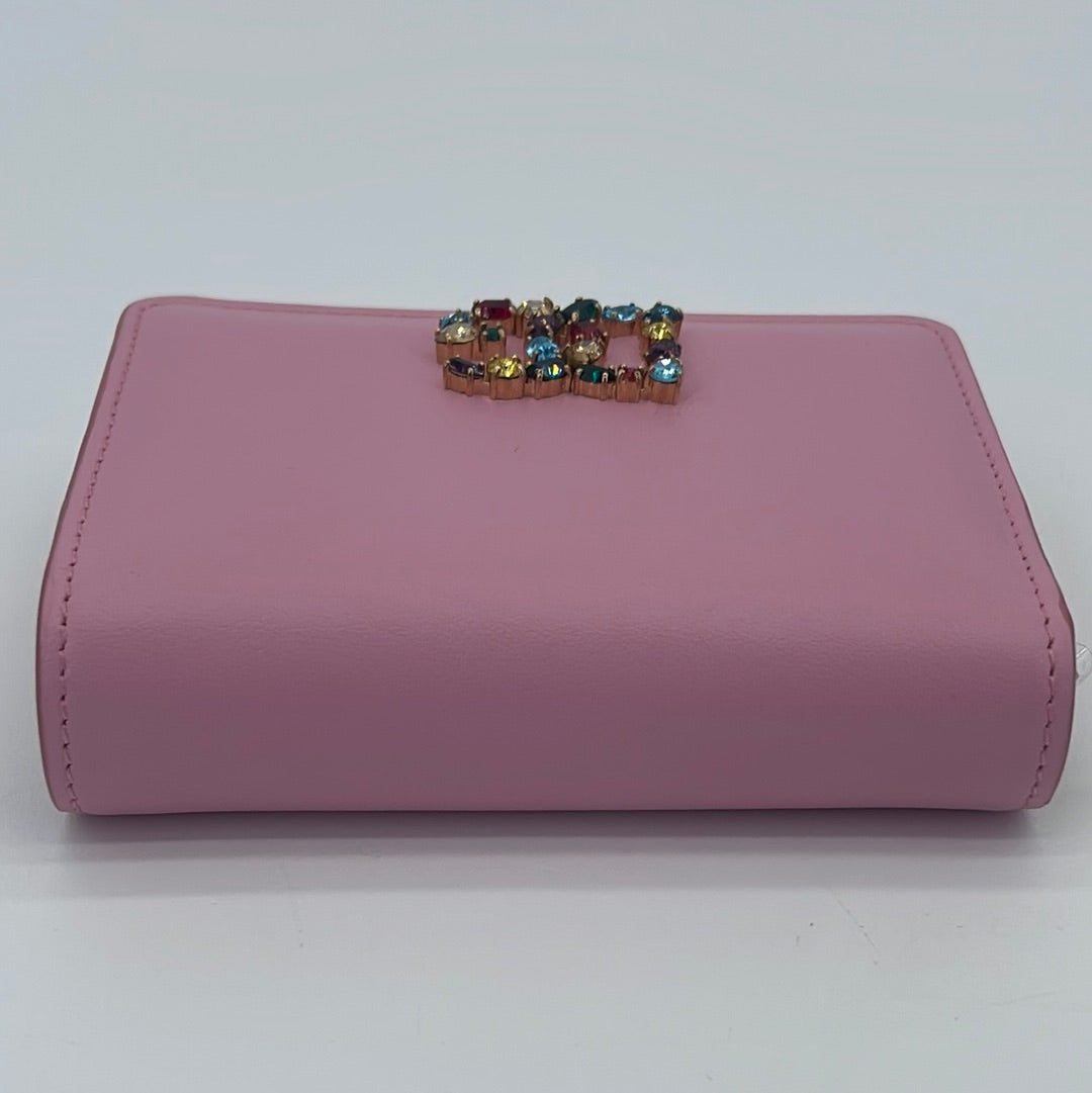 Preloved Dolce & Gabbana Pink Leather Bifold Jewel Wallet BL1211AY185 052223
