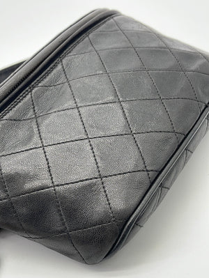VIntage Chanel Black Lambskin Medium 30 Zip Belt Bag 3829398 062823 $400 OFF LIVE SHOW