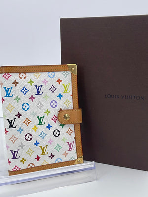 Preloved Louis Vuitton White Multicolor Monogram Agenda PM Day
