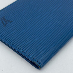 PRELOVED Louis Vuitton Blue Epi Porte 2 cartes Vertical Pass Card Case SP1916 061423