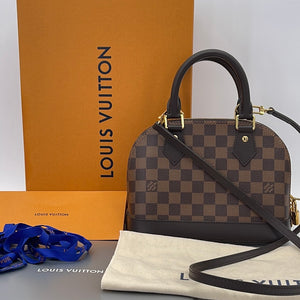 Louis Vuitton Damier Ebene Alma BB w/ Strap - Brown Handle Bags