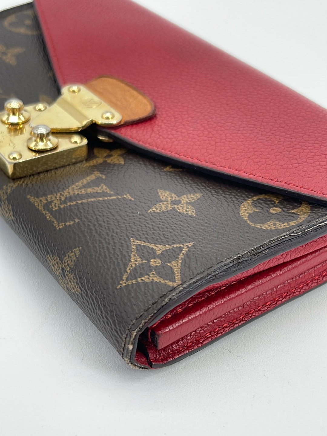 🔥NEW LOUIS VUITTON Pallas Wallet Long Monogram Cerry Red Leather ❤️RARE  GIFT!