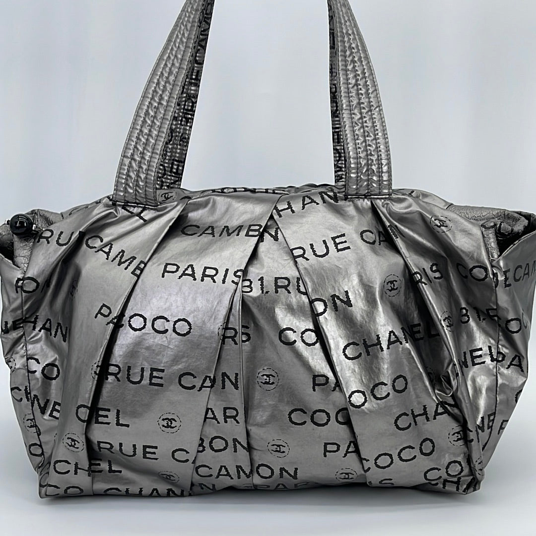 PRELOVED Chanel Silver Coated Nylon 31 Rue Cambon Shoulder