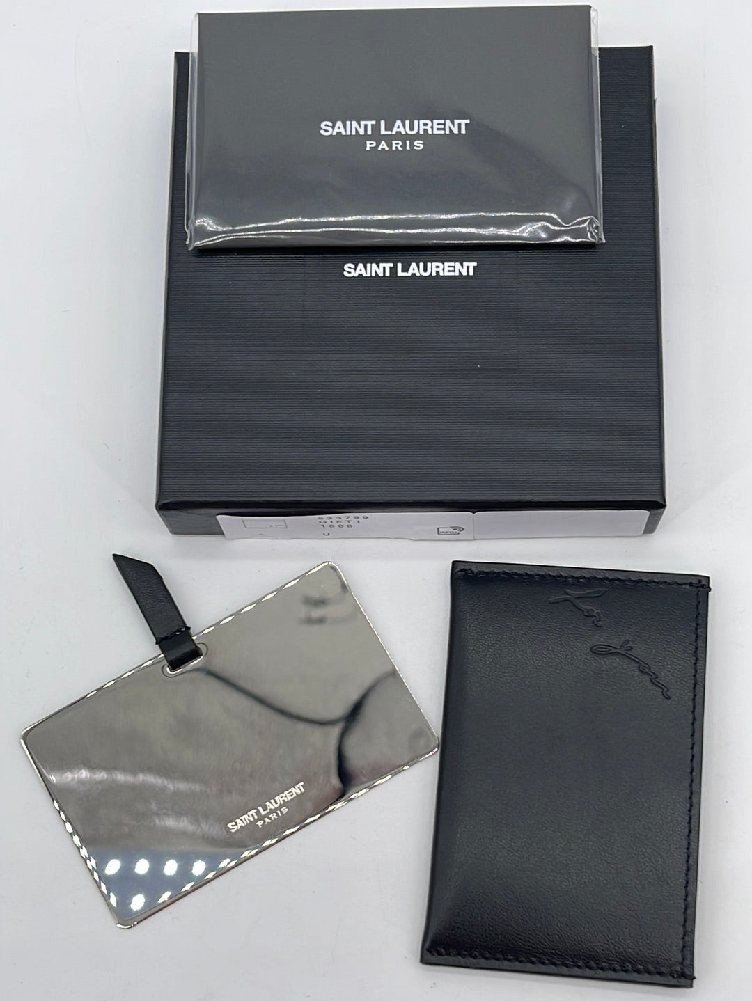 Yves Saint Laurent Saint Laurent Black Leather Cherry Print