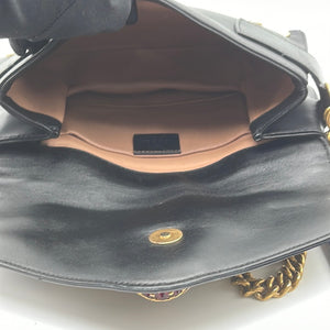 PRELOVED Gucci Black Leather Broadway Pearly Bee Shoulder Bag