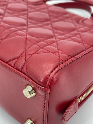 Preloved Vintage Christian Dior Red Leather Mini Lady Dior Bag 17BO0176 060923 Off