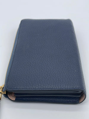 Preloved Louis Vuitton Blue Leather Zippy Long Wallet MI4189 051923