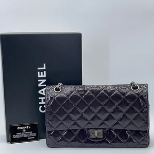 Chanel 2.55 Reissue 227 Maxi Shoulder Bag Metallic Grey Aged Calfskin  Leather