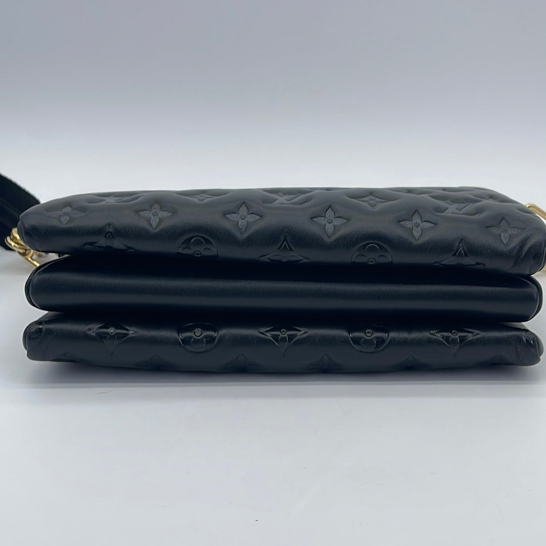 Preloved Louis Vuitton Black Lambskin Monogram Coussin PM 8JXXQRD 071423