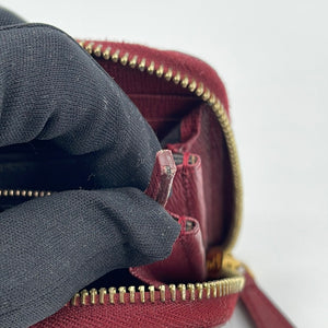 Preloved Fendi Burgundy Leather Zip Around Wallet 8N0299F091392562 051223 $160 OFF