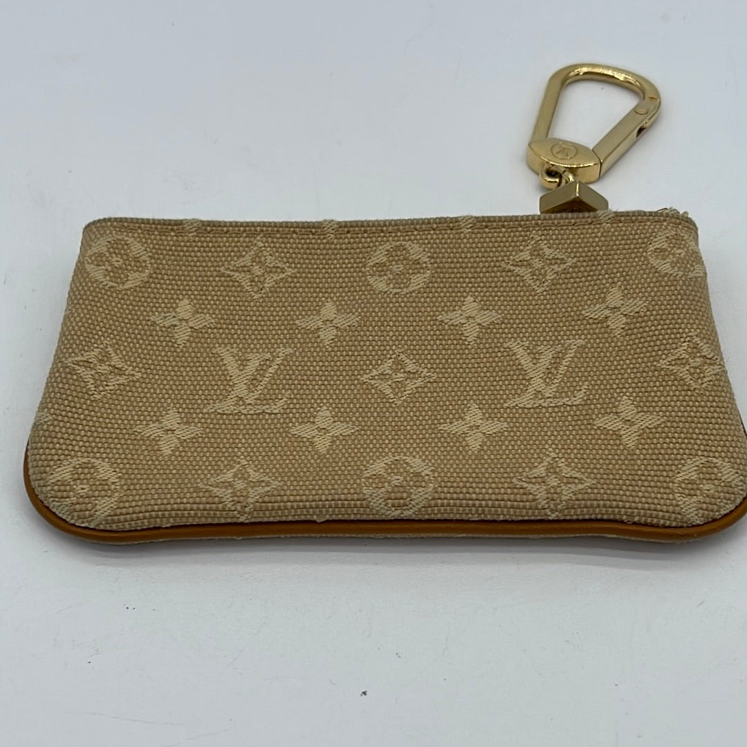Louis Vuitton Bordeaux Monogram Mini Lin Key Chain Pochette Cles Keychain  862479 For Sale at 1stDibs
