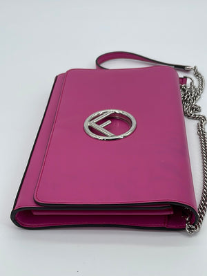 Preloved Fendi Pink Kan I Leather Wallet on Chain 8BS004AOKK1888219 052523