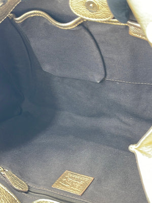 Preloved BURBERRY Haymarket Check Canvas Metallic Leather Shoulder Bag TTIVGR058CA 061323