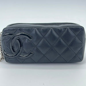 Authentic Chanel Black Cambon Cosmetic Pouch 10379454 052923
