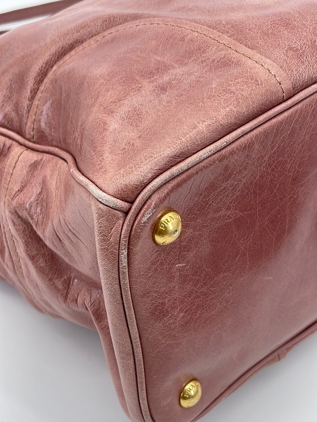 Preloved Prada Tan Leather Vitello Daino Convertible Buckle Tote 172 0 –  KimmieBBags LLC