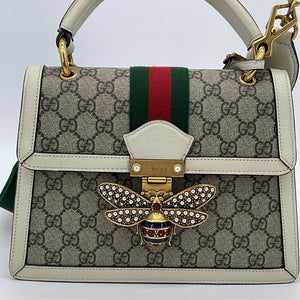 Gucci Queen Margaret Mini Bag GG Supreme Beige/Red in Canvas/Leather with  Antique Gold-tone - US