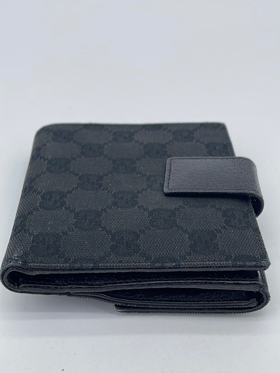 PRELOVED Gucci Black GG Canvas Eclipse Compact Wallet 1209323661 061423