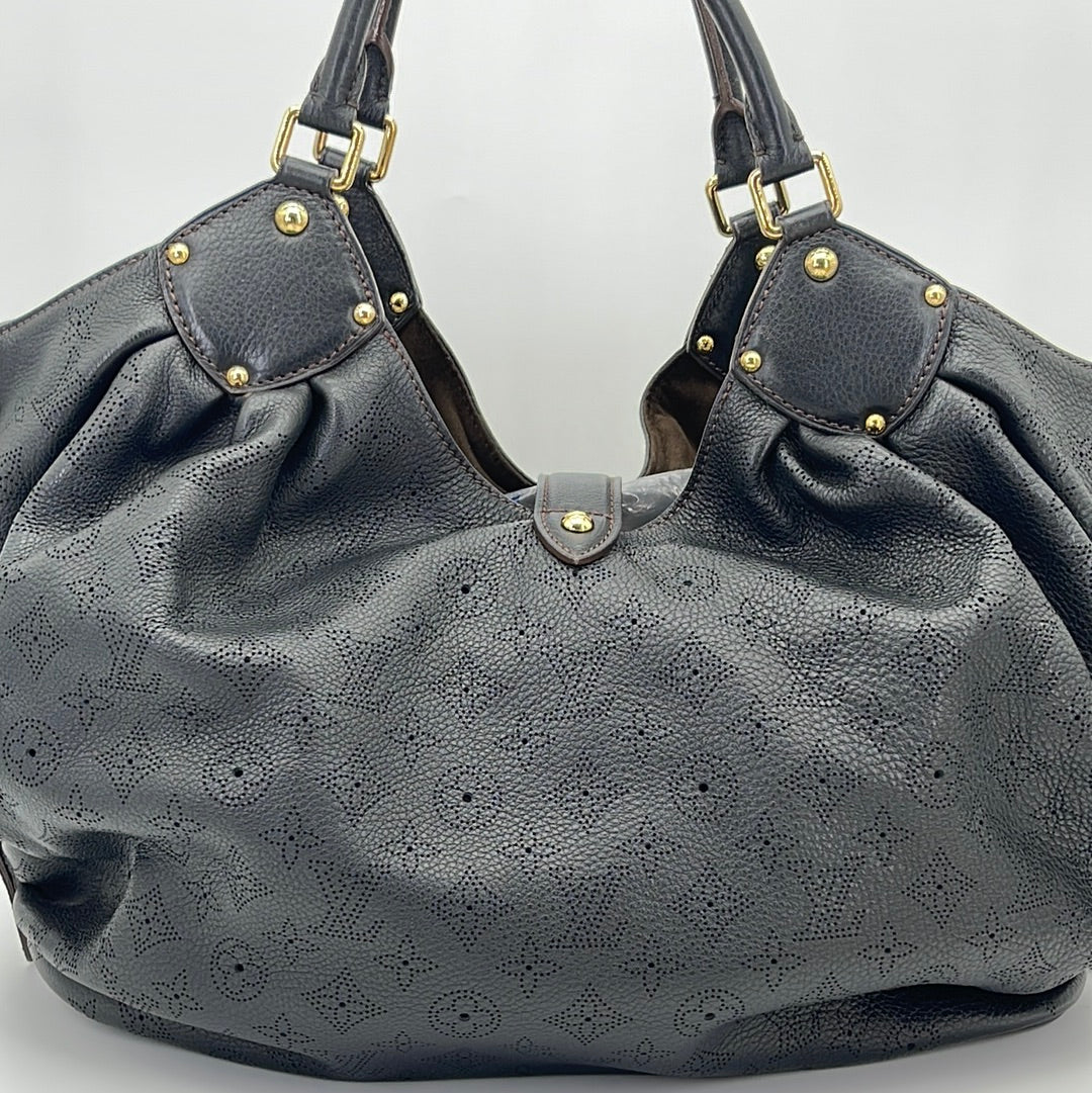 PRELOVED Louis Vuitton XL Hobo Black Mahina Leather Shoulder Bag TJ4151 060923