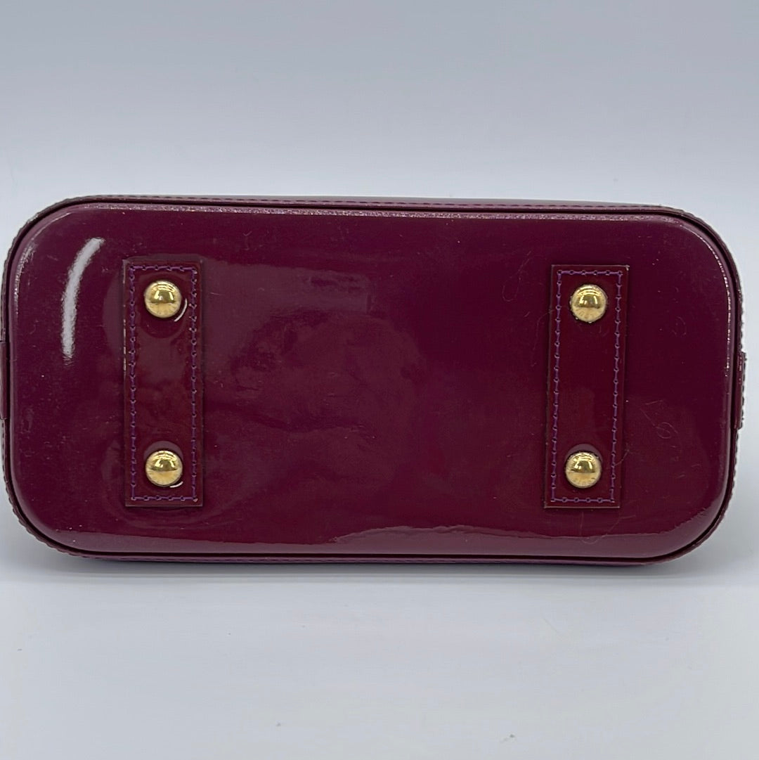 Louis Vuitton Alma Monogram Vernis PM Magenta in Patent Leather