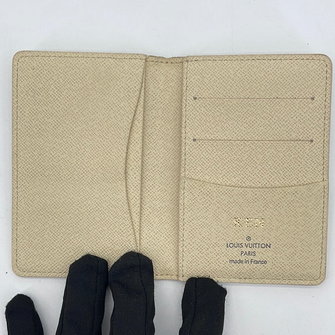 Preloved Louis Vuitton Damier Azur Organizer De Poche Card Case MI1162 061323