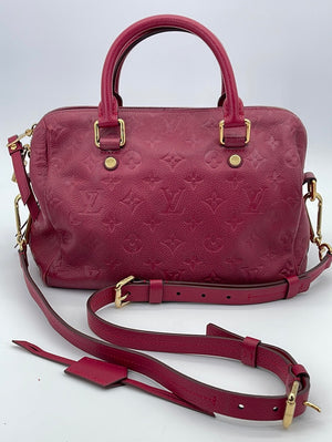 PRELOVED Louis Vuitton Speedy 25 Red Empriente Leather Bandolier Bag SP2103 051823