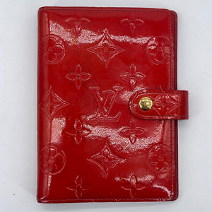Louis Vuitton Red Monogram Vernis Small Ring Agenda/Notebook Cover