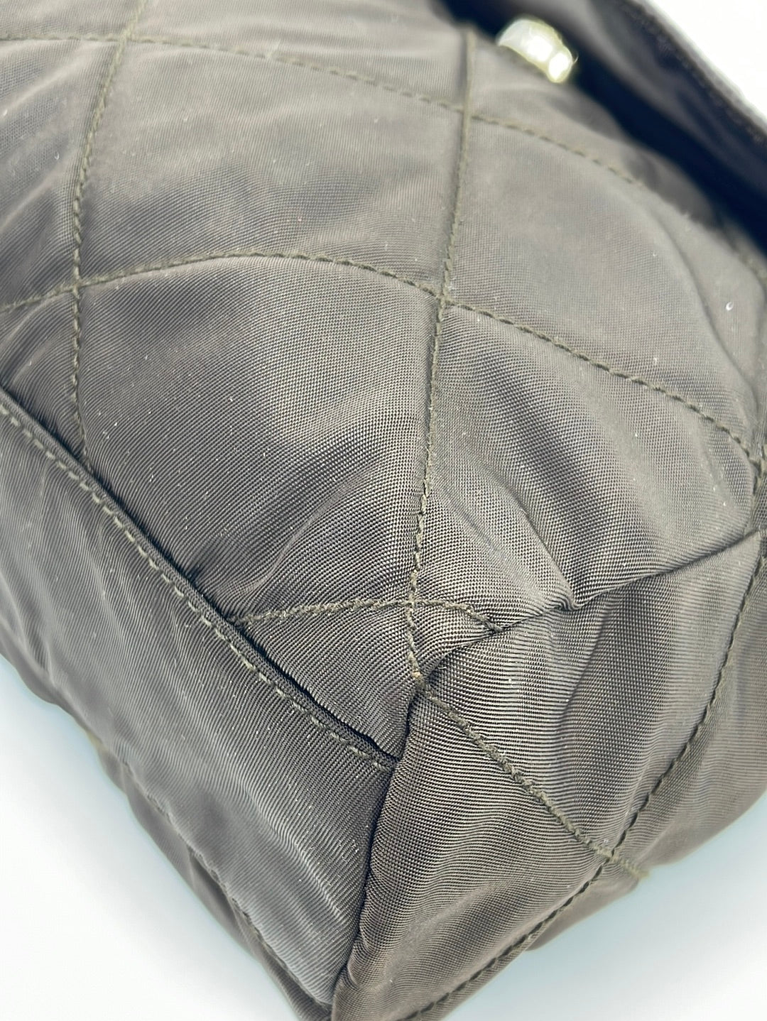 Preloved Prada Brown Quilted Tessuto Flap Bag 32 051223 $100 OFF