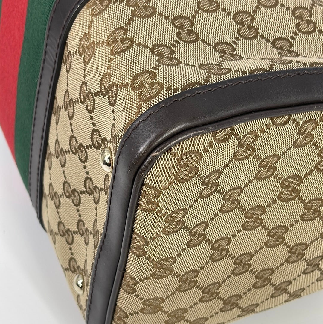 Vintage Gucci Handbag Boston Bag Shoulder Bag GG – Timeless Vintage Company