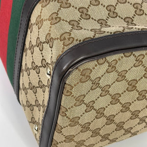Gucci Boston Blooms pink canvas leather bag c.2016 - Katheley's