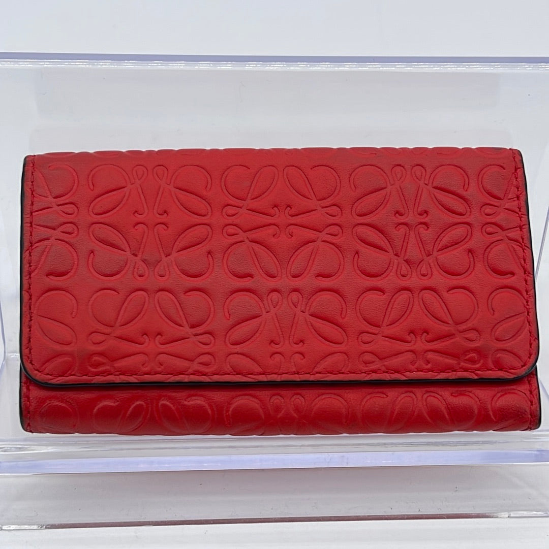 PRELOVED Loewe Red Leather 6 Key Holder 411711 060923 $40 OFF