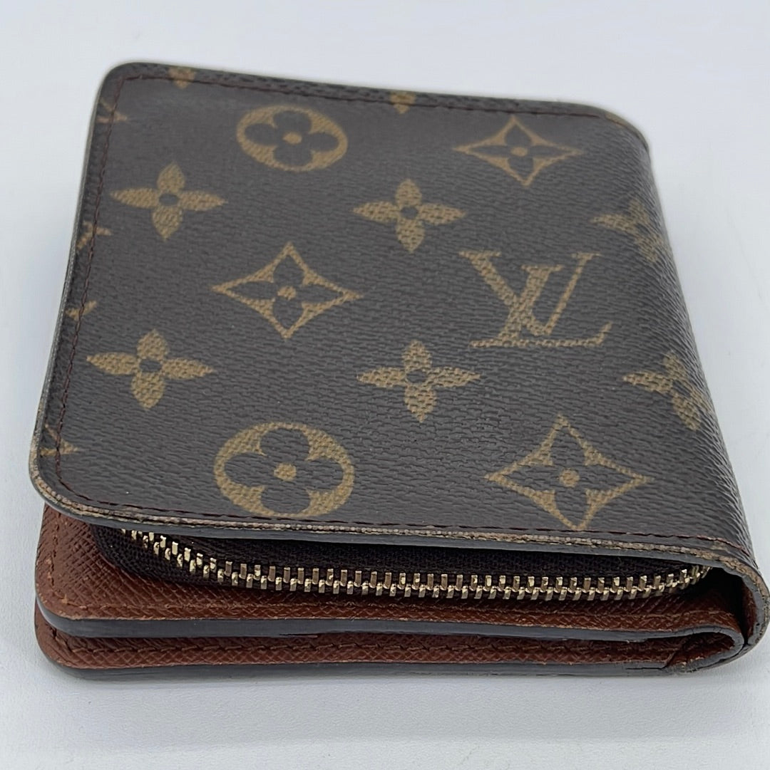 Authentic Louis Vuitton Monogram Compact Zip Bifold Wallet