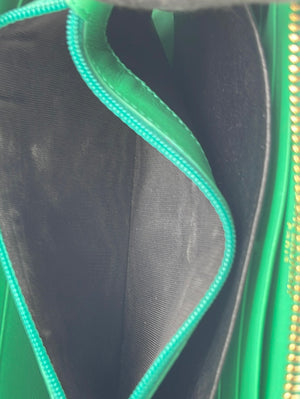 PRELOVED Saint Laurent CHYC Green Leather Zippy Wallet GNC3149911013 061223