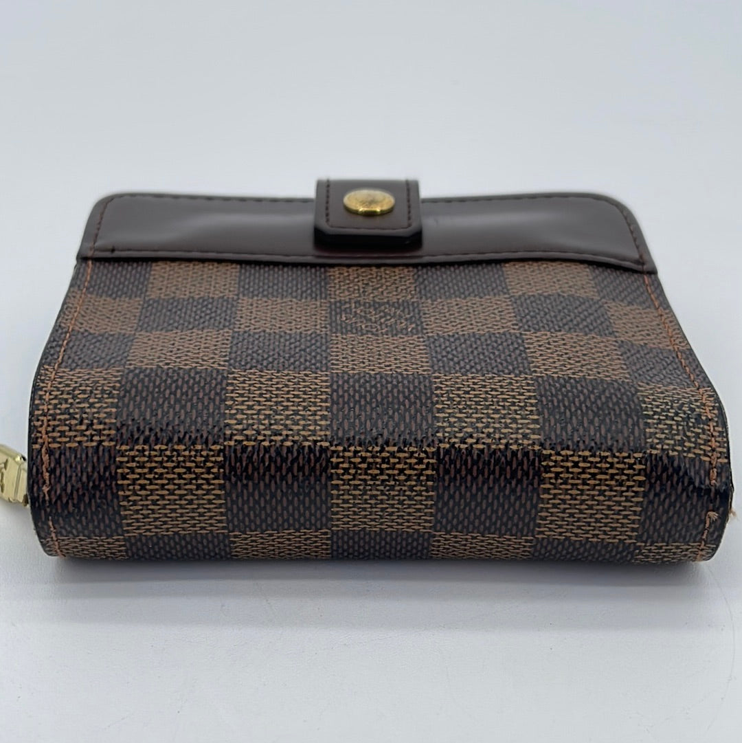 Preloved Louis Vuitton Damier Ebene Compact Zip Bifold Wallet CA0075 060923 $110 OFF DEAL