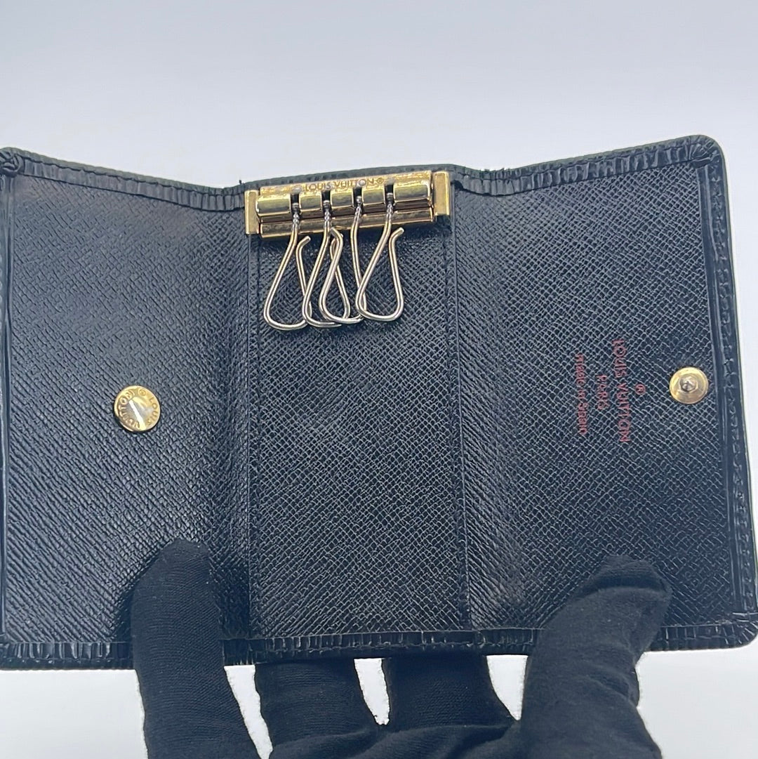 Louis Vuitton, Bags, Louis Vuitton Black Epi 4 Key Holder
