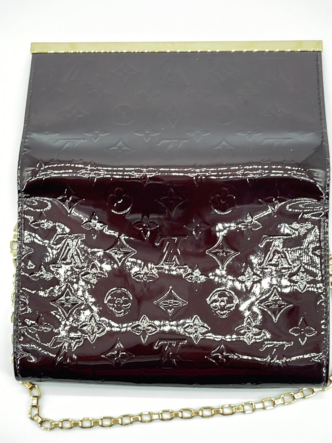 Louis Vuitton Amarante Monogram Vernis Ana Clutch Bag Authentic With Dustbag