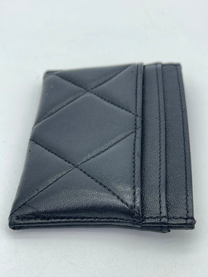 PRELOVED Chanel 19 Black Quilted Leather Card Holder 31625212 061623