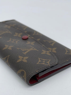 Preloved Louis Vuitton Monogram Emilie Wallet with Red Interior CA0110 061223