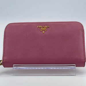 Prada Light Pink Bow Saffiano Leather Zippy Wallet – The Don's