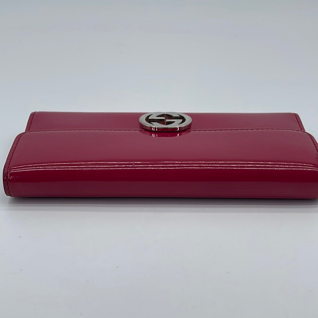 PRELOVED Gucci Icon Wallet Hot Pink Patent Leather 369663203887 060923